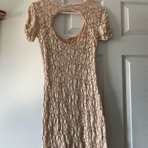 Pink and cream floral skater dress